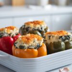 Cottage cheese spinach stuffed peppers